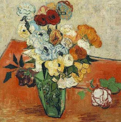 Vincent Van Gogh Japanese Vase with Roses and Anemones China oil painting art